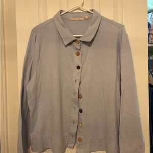 Soft Surroundings Light Blue Button-Down Shirt